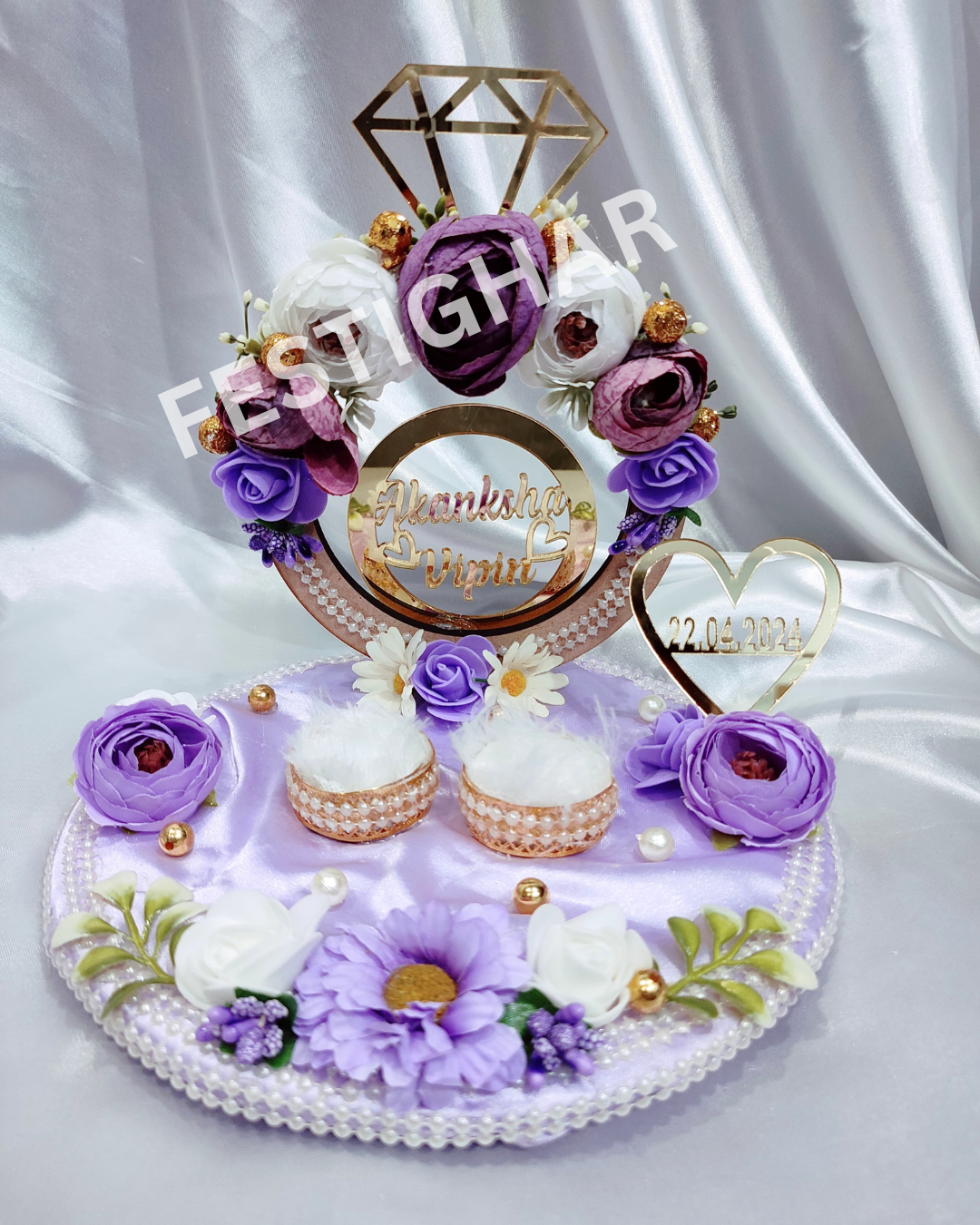 Purple and White Ring Platter