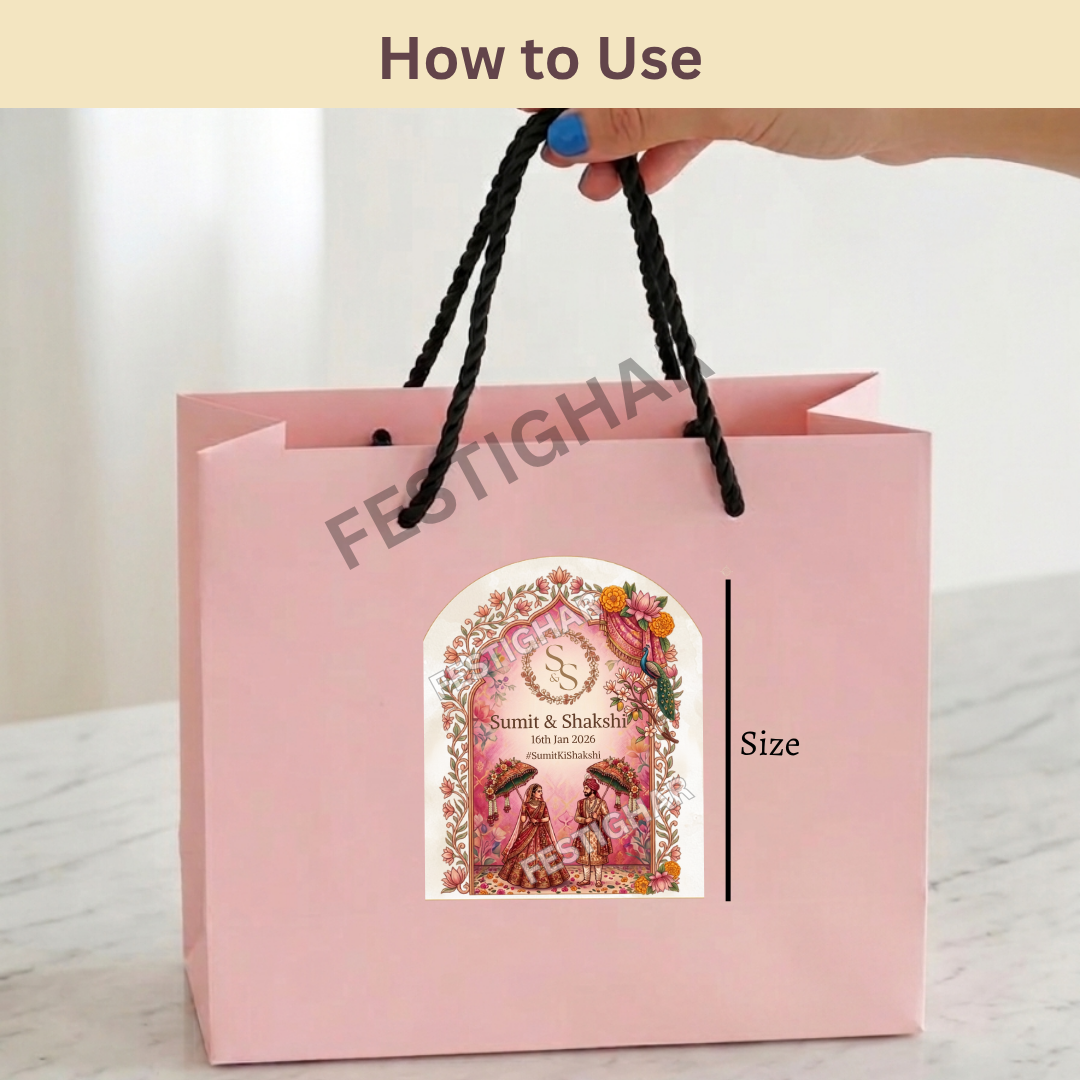 Gift stickers elegant wedding theme