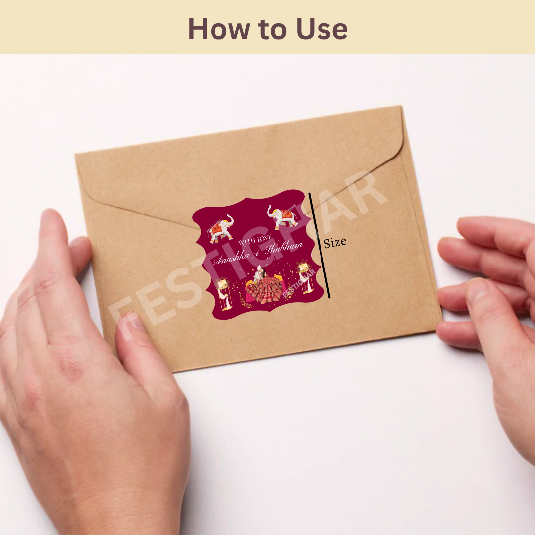 Gift Stickers in maroon | wedding stickers