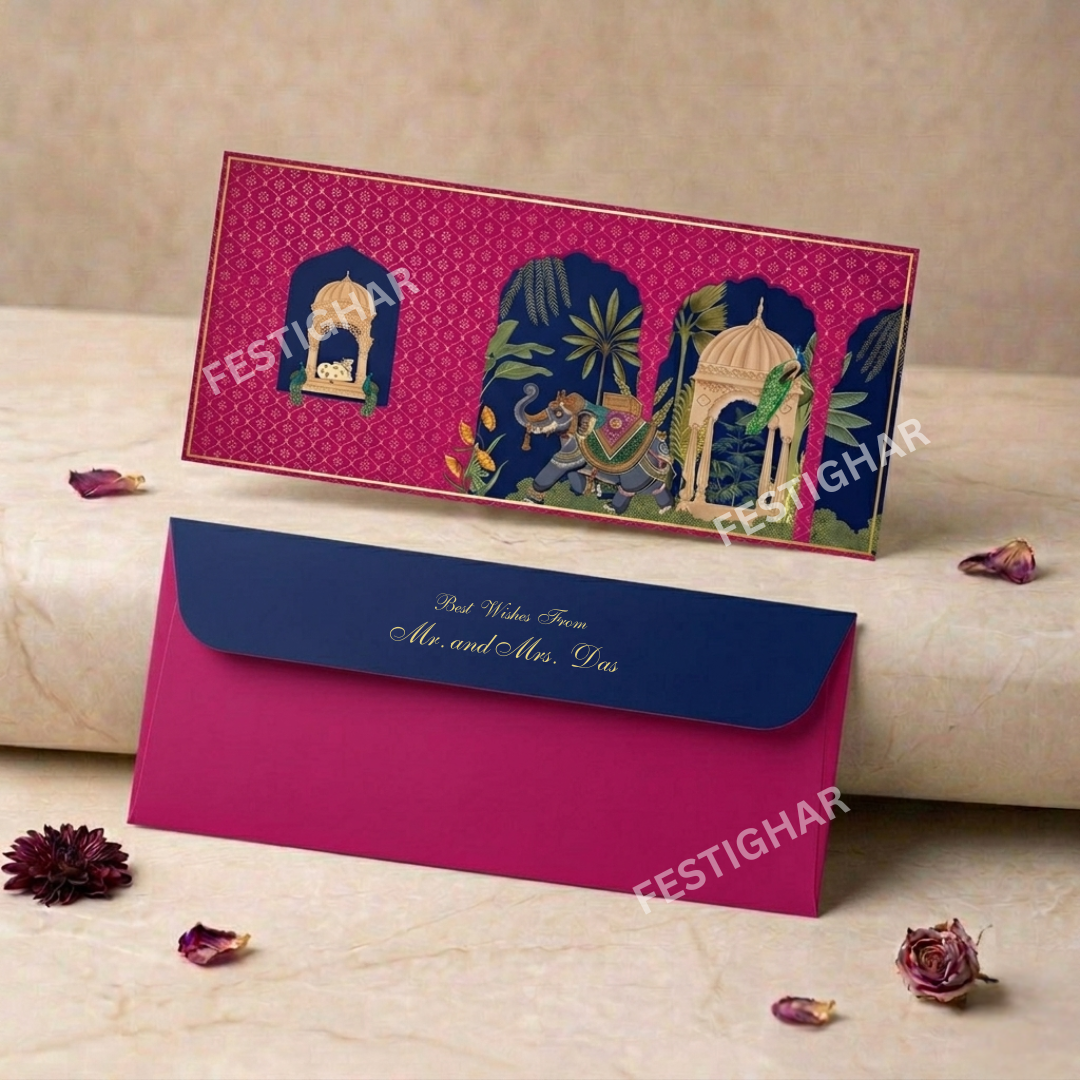 Personalised Money Envelopes - pink and blue luxury design