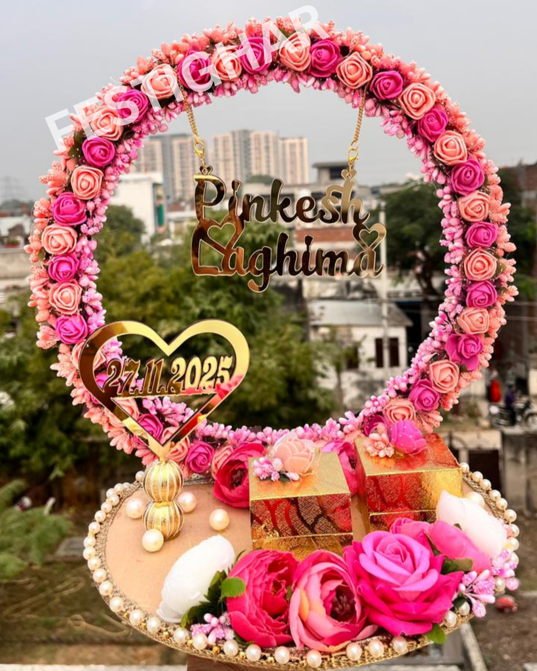 Ring Platter in shades of pink