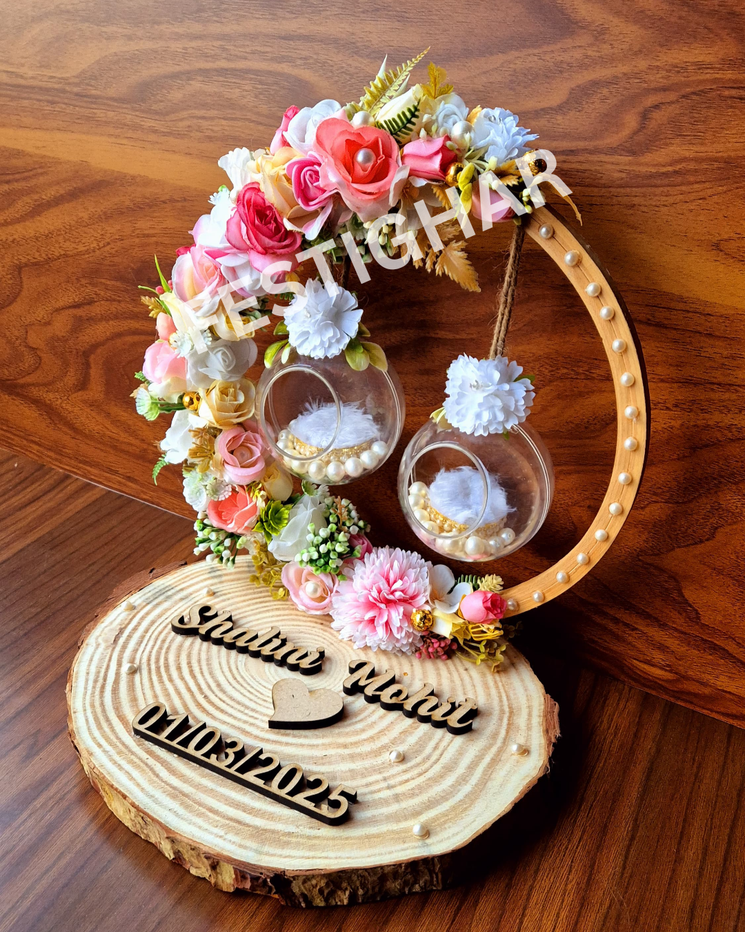 Unique wooden ring platter