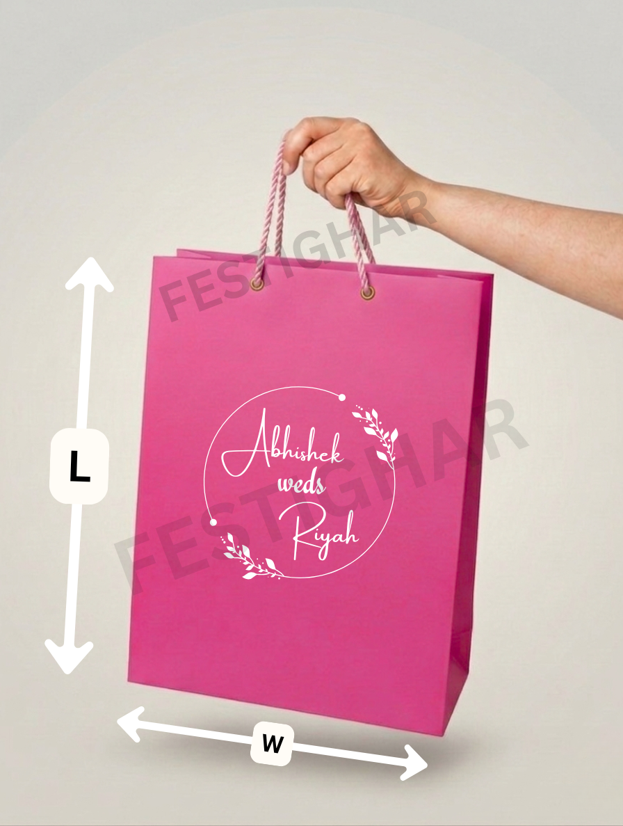 Customized Paper Bags for Wedding with flower design