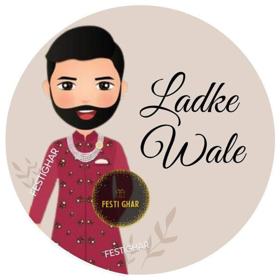 Ladke wale wedding badges in brown