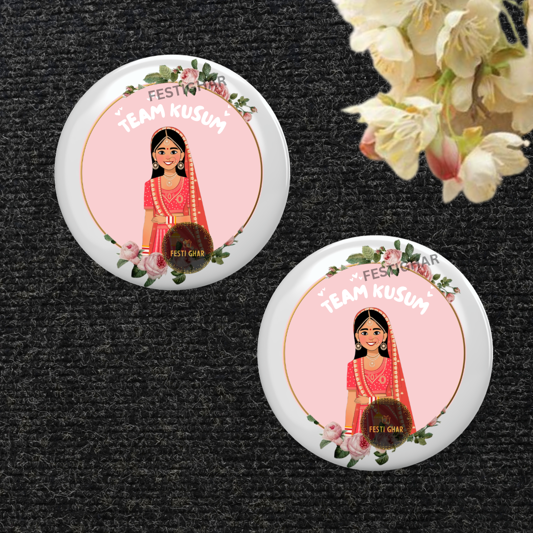 Customized wedding badge in Lehanga
