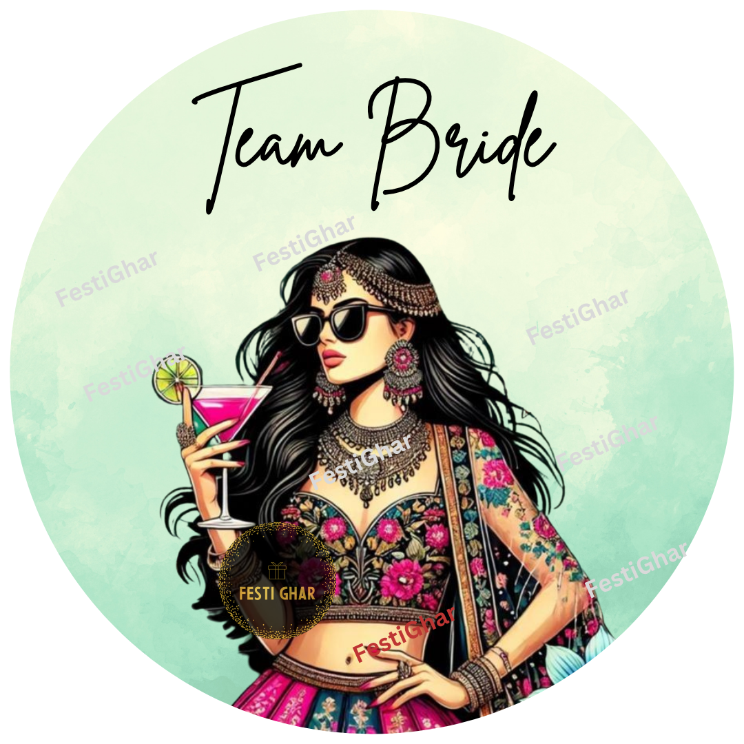 Team Bride badge in green