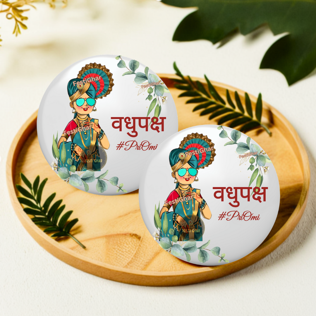 Customized VadhuPaksh Marathi Badges