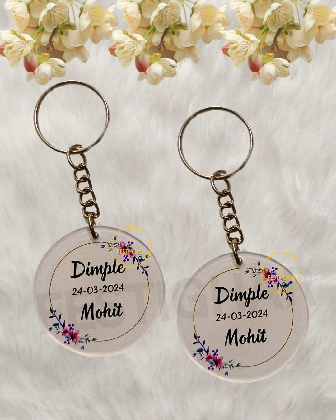 Floral Wedding Keychains