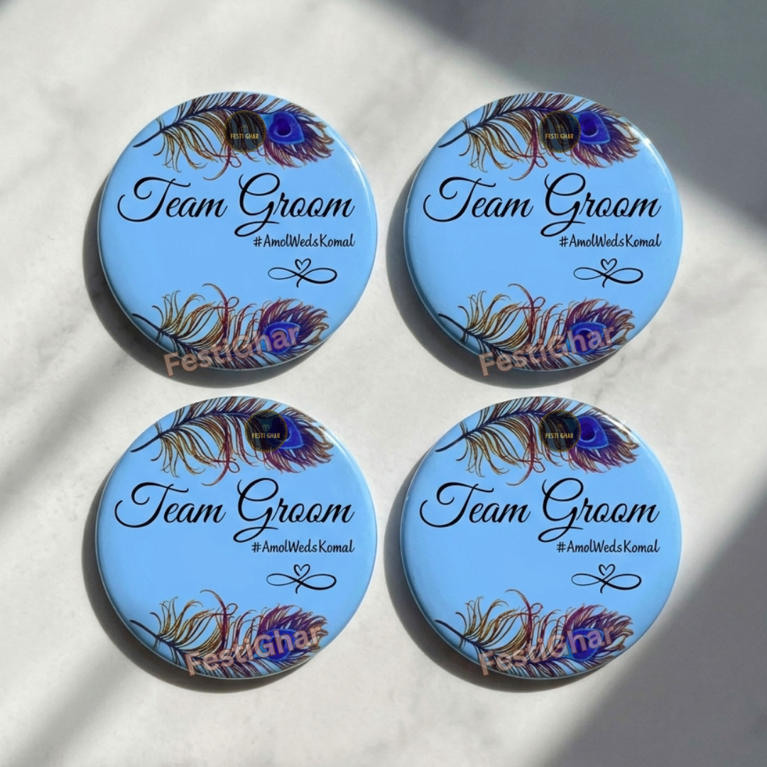 Customized Team Groom Morpankh Badges