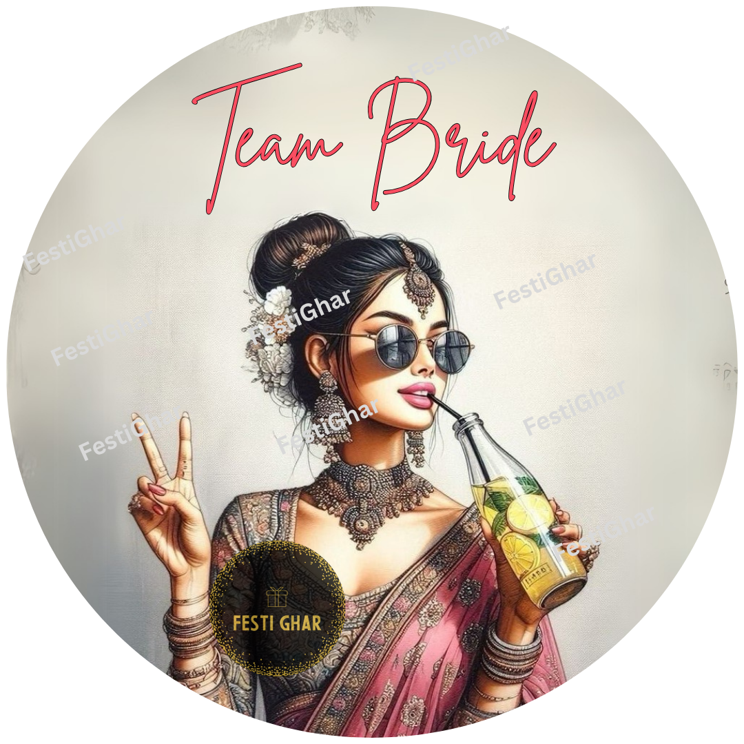 Team Bride badge in gray