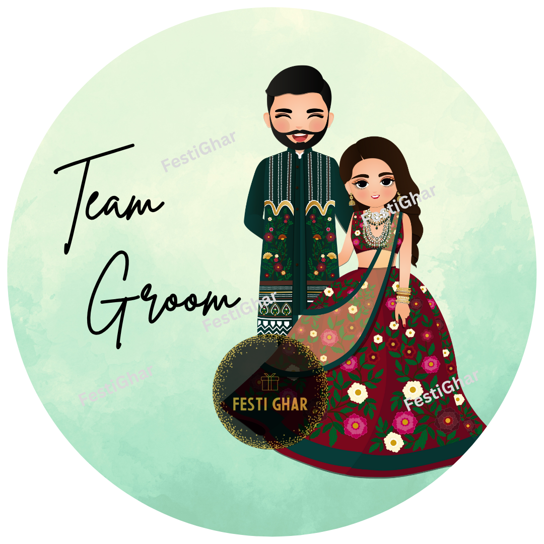 Team Groom badge in green