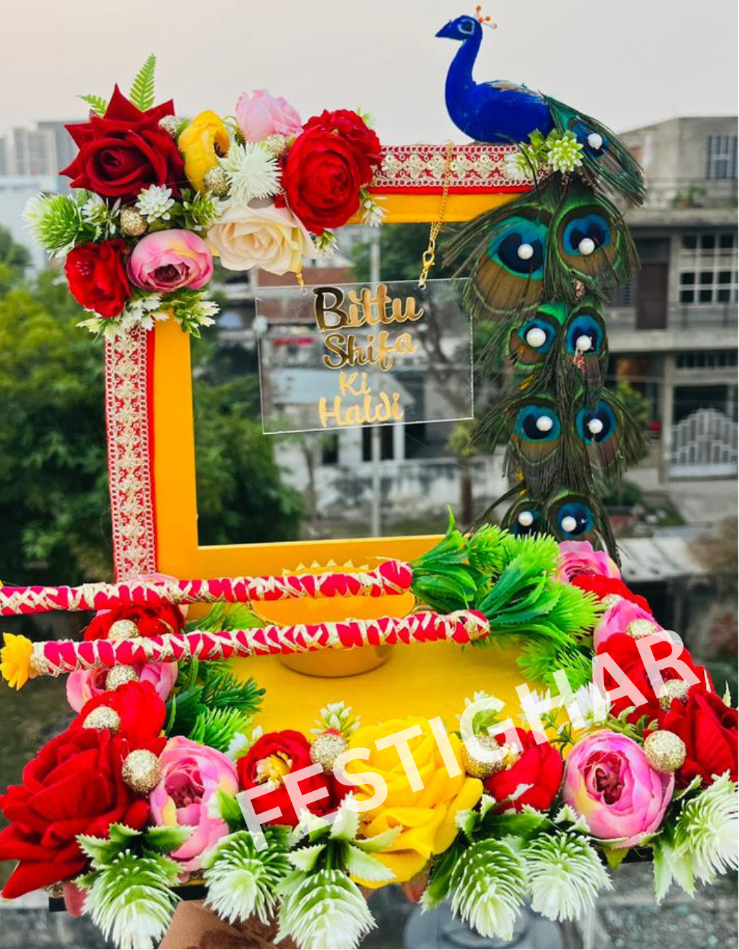 Haldi Platter with Peacock