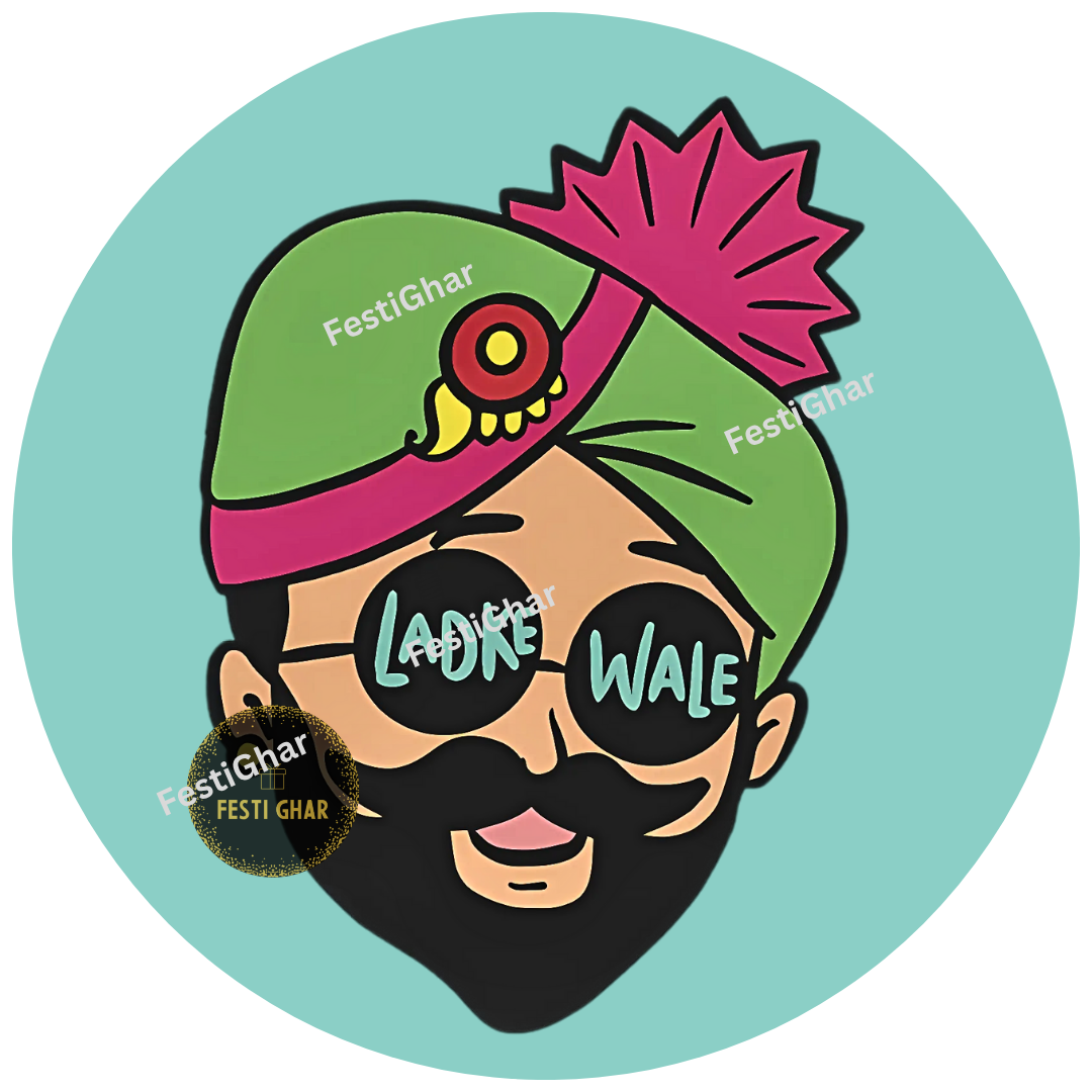Ladke Wale funky badges in green