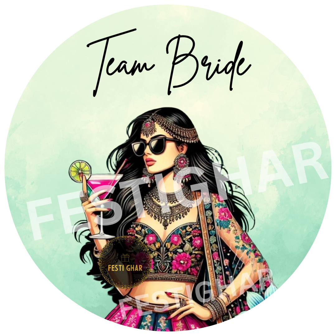 Team Bride badge in green