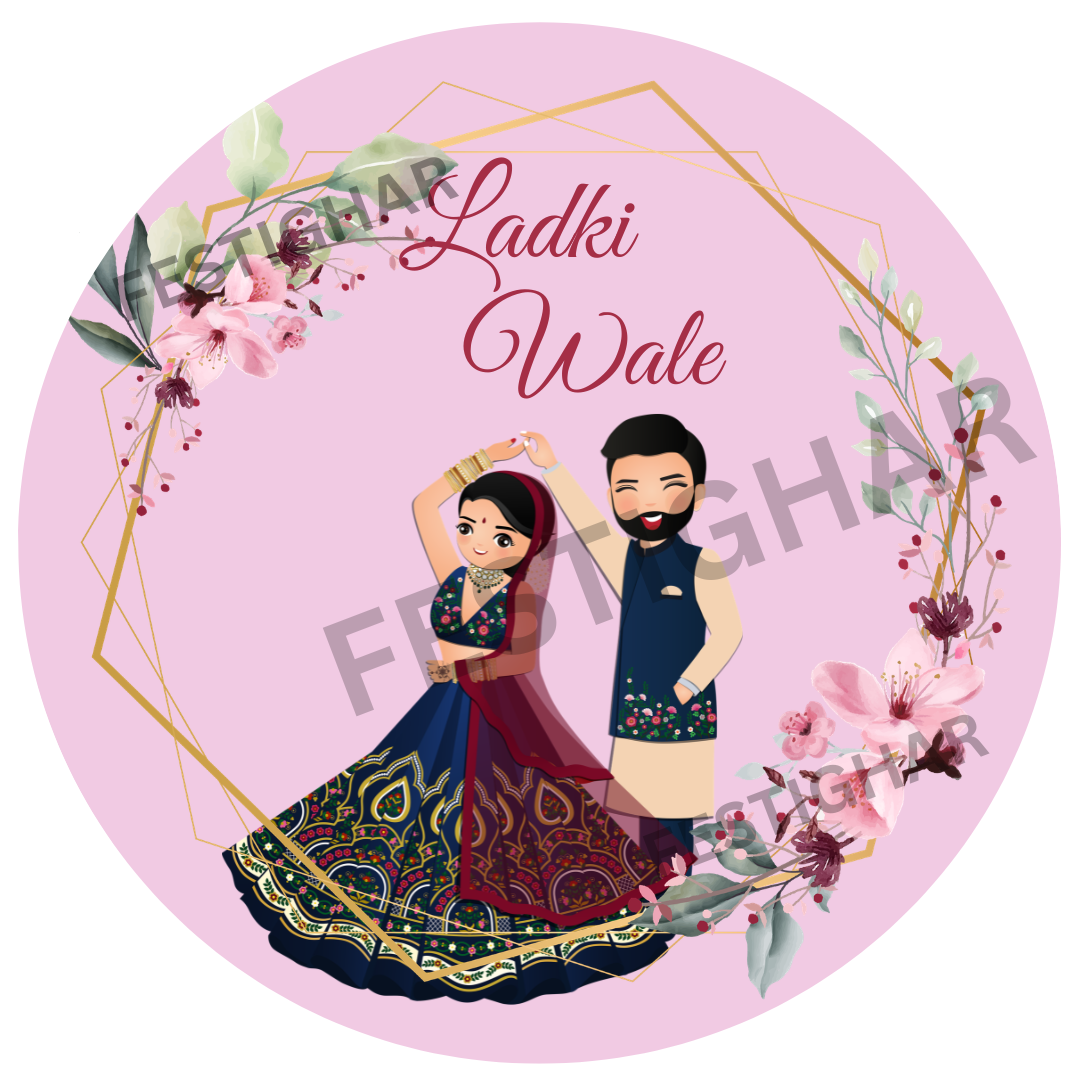 Ladki Wale Badges in light pink
