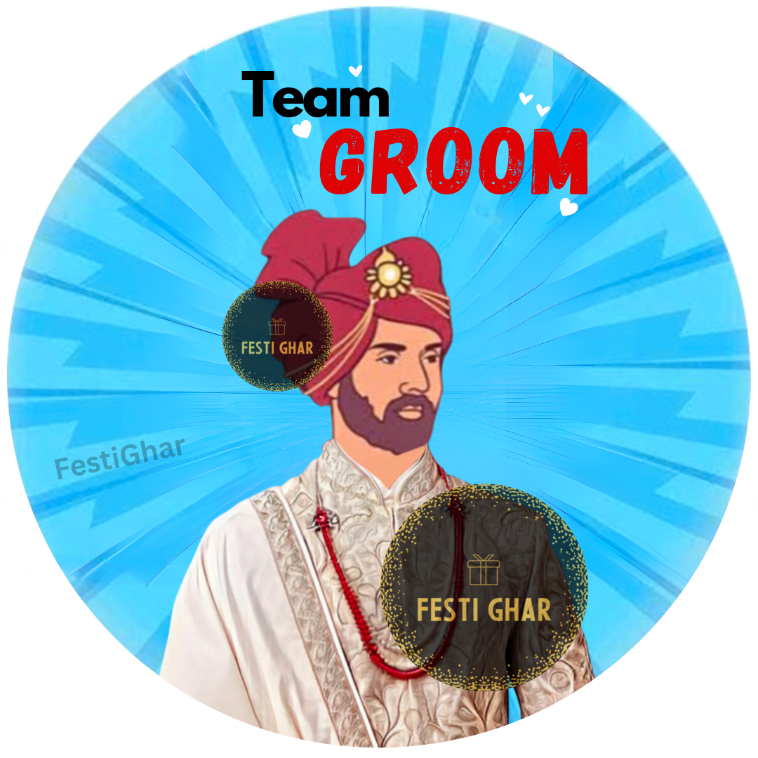 Team Groom Badges in Blue colour