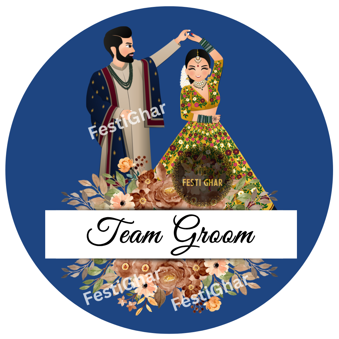 Team Groom Blue colour badges