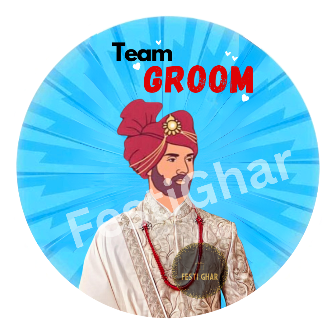 Team Groom Badges in Blue colour