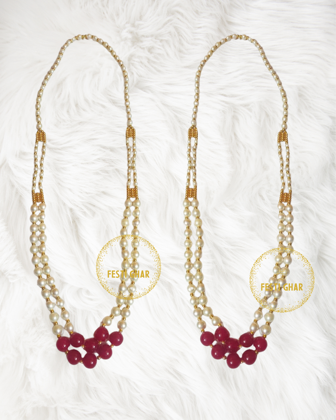 Elegant baraat welcome mala with pearls