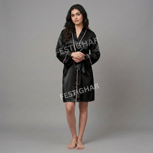 Premium Satin Robes with Piping