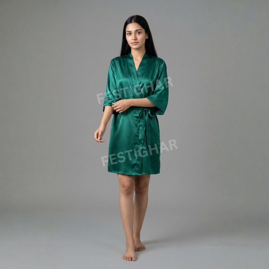 SPARKLE Premium Satin Robe - Customized arrow and heart design