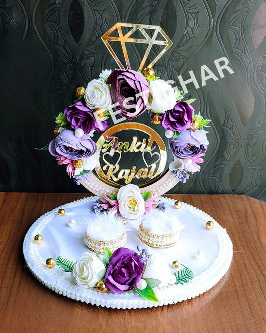 Engagement Platter in Purple colour Mini platter