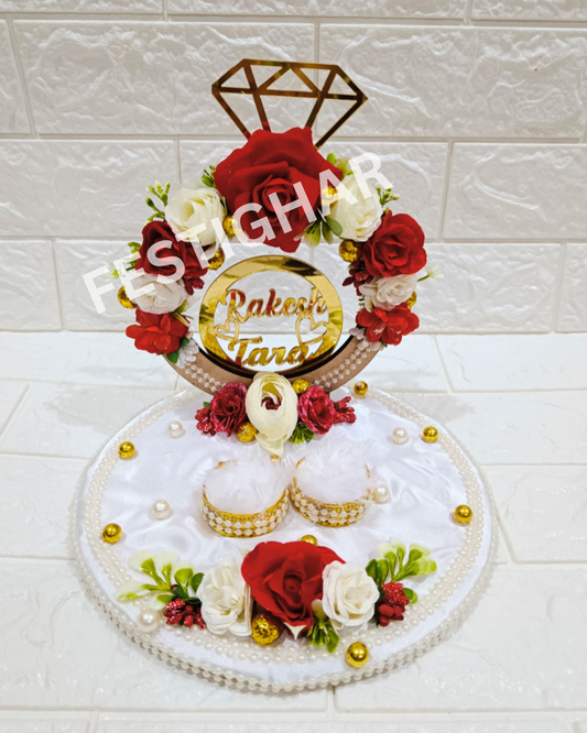 Engagement Platter in Red colour Mini platter
