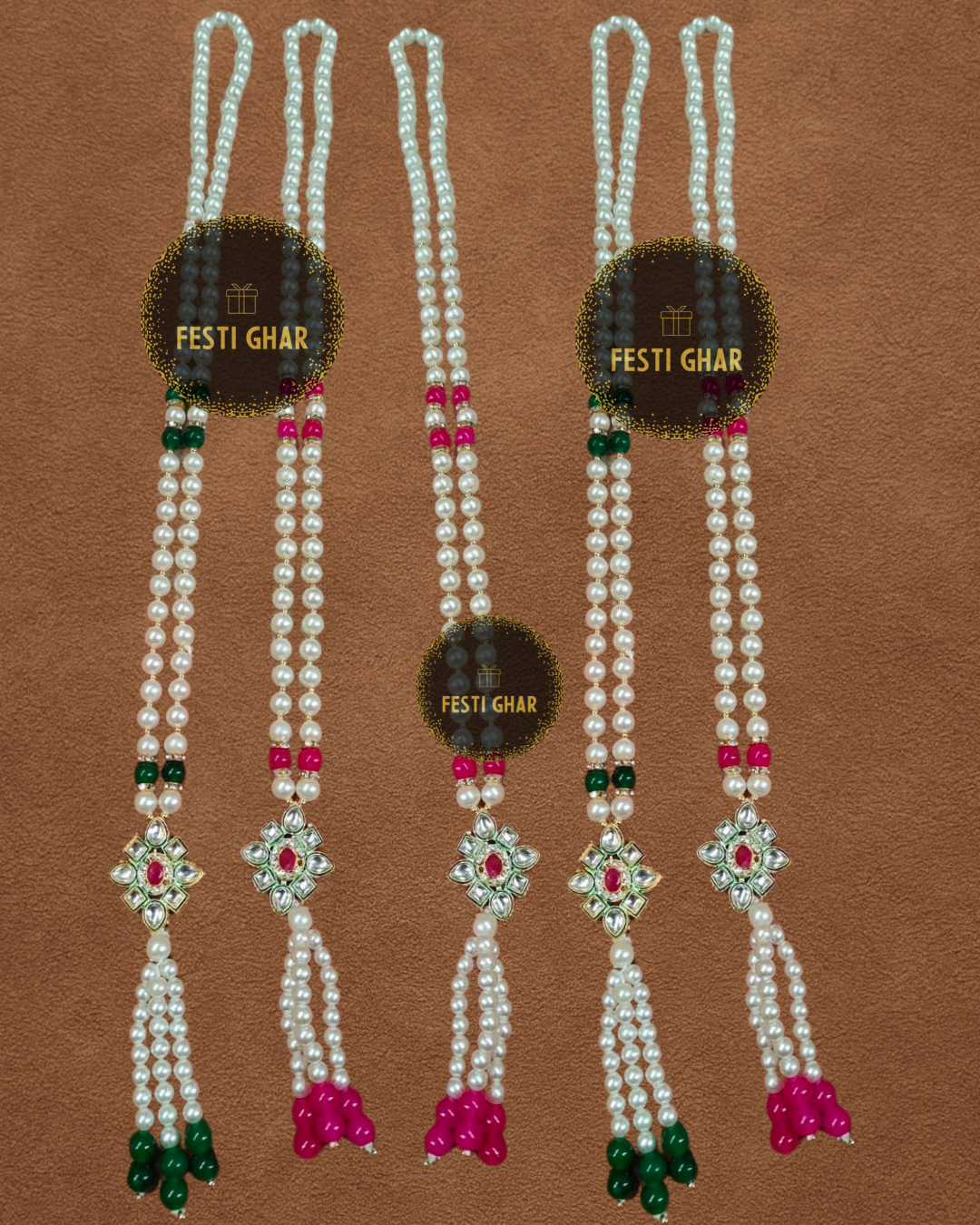 Pearl with Kundan Welcome Mala