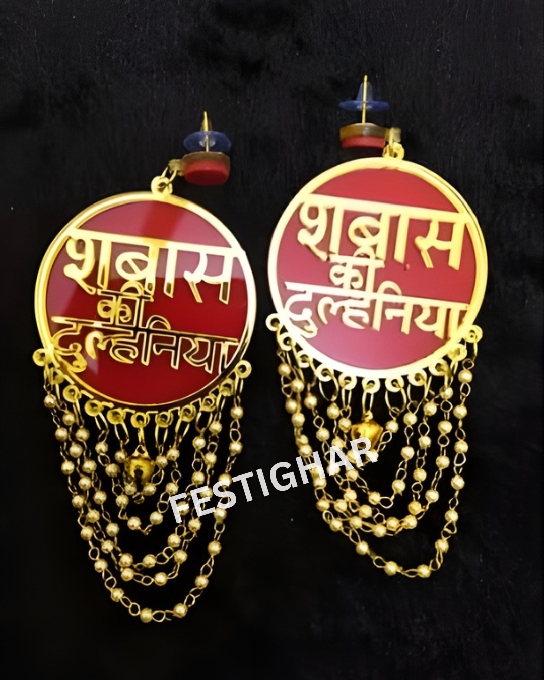 Customized Pearl Chain Earrings