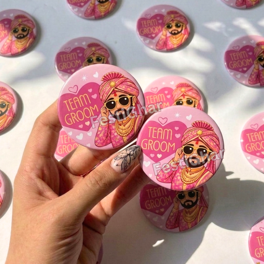Pastel Ladkewale wedding badge