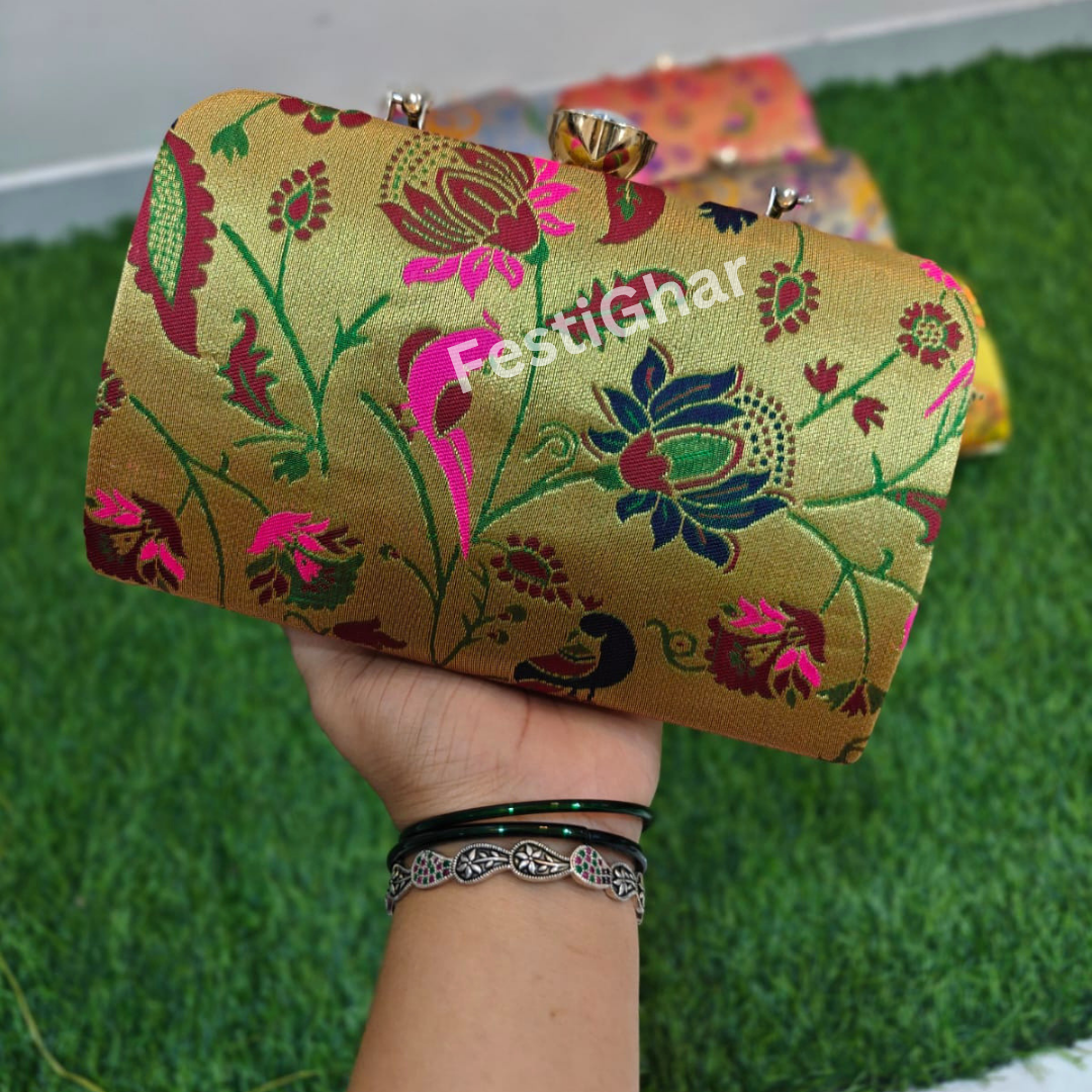 Paithani box Clutch - Return gifts