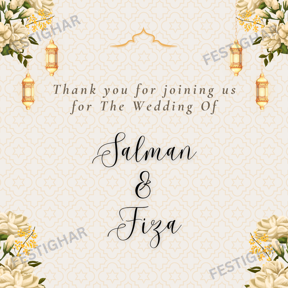 Thank you Cards customized in lantern theme