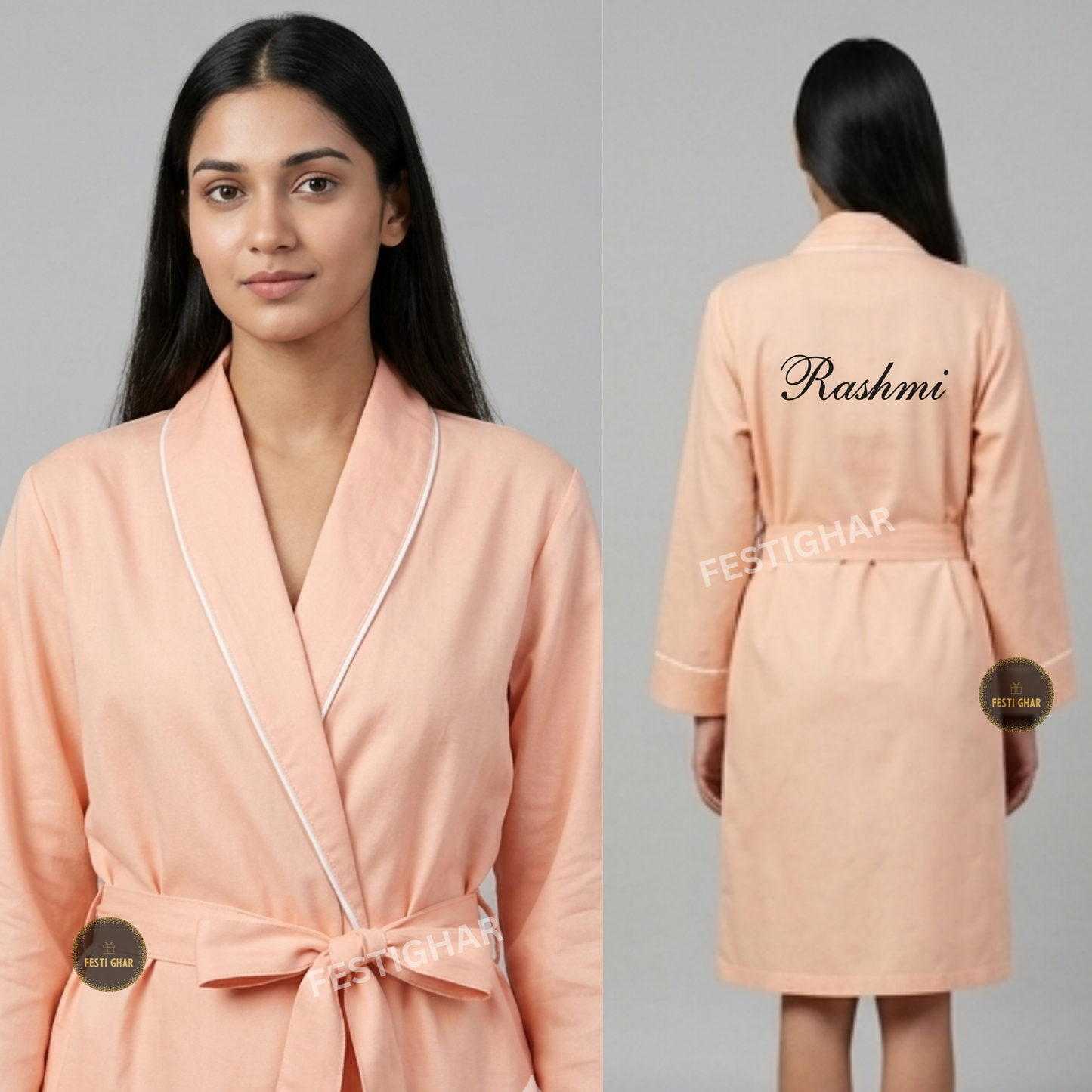 Cotton Robes with Piping - Personalized