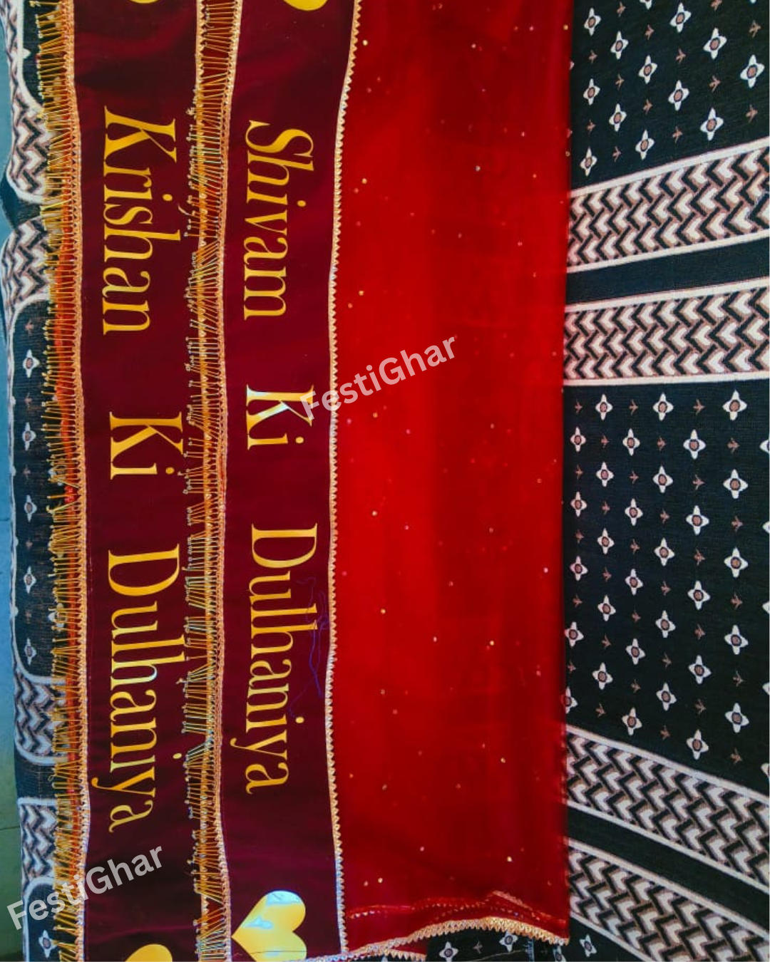 Bridal dupatta with customized print