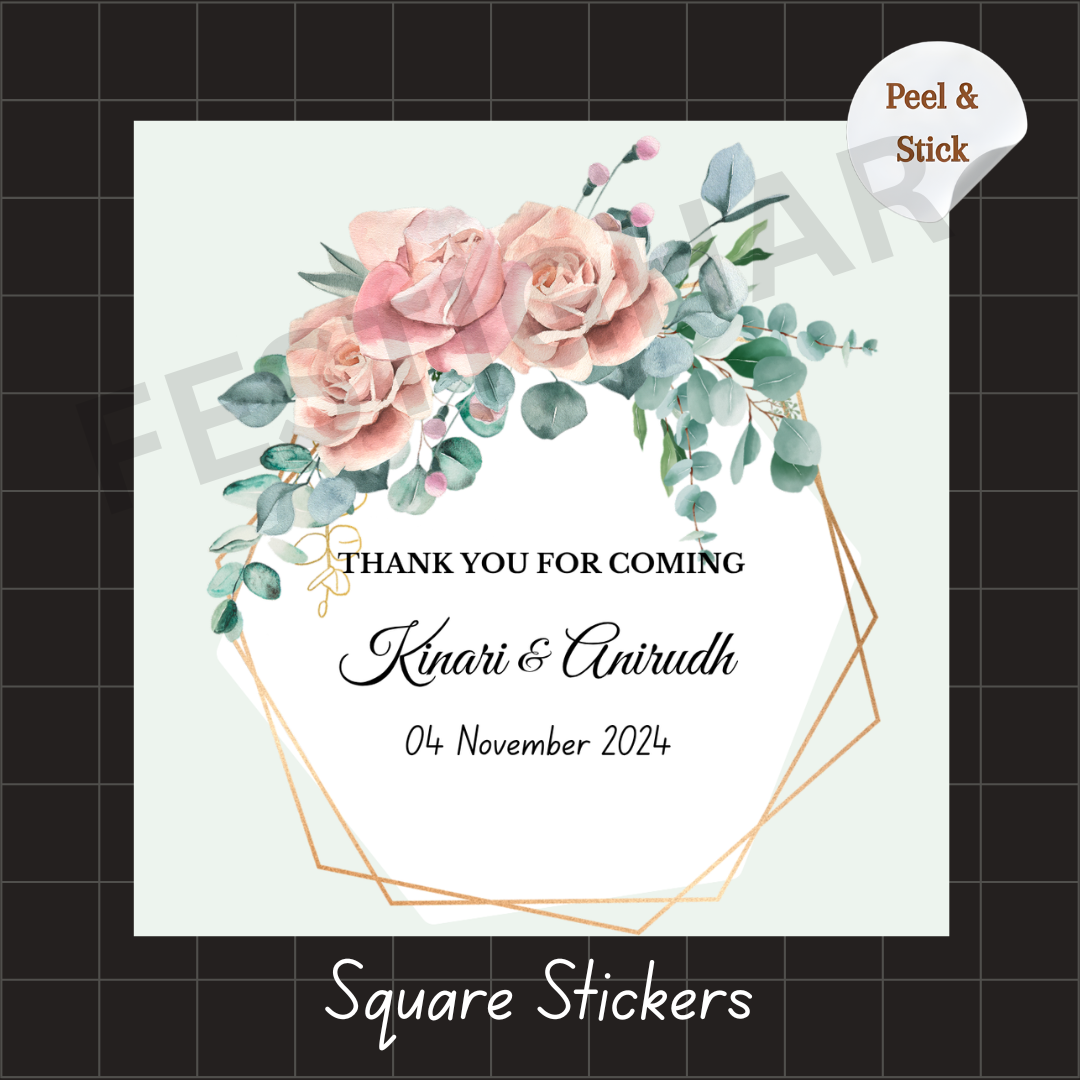 Flower Gift sticker for wedding