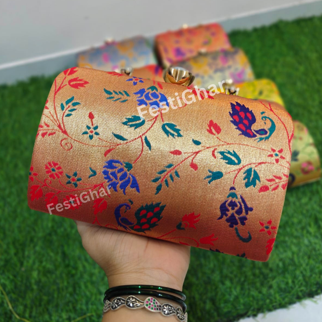 Paithani box Clutch - Return gifts