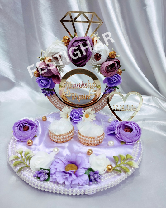 Purple and White Ring Platter