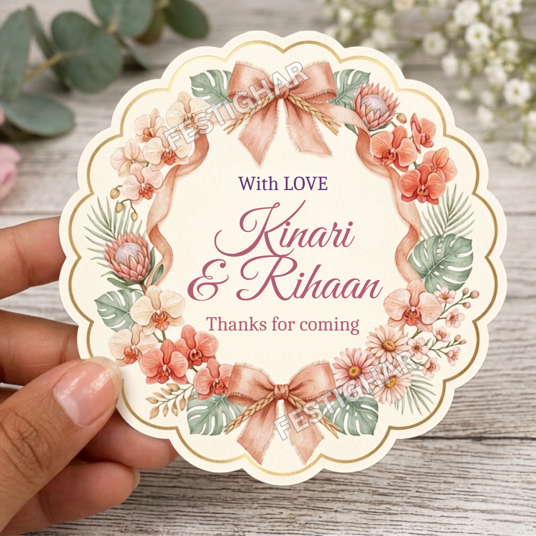 Floral theme gift stickers