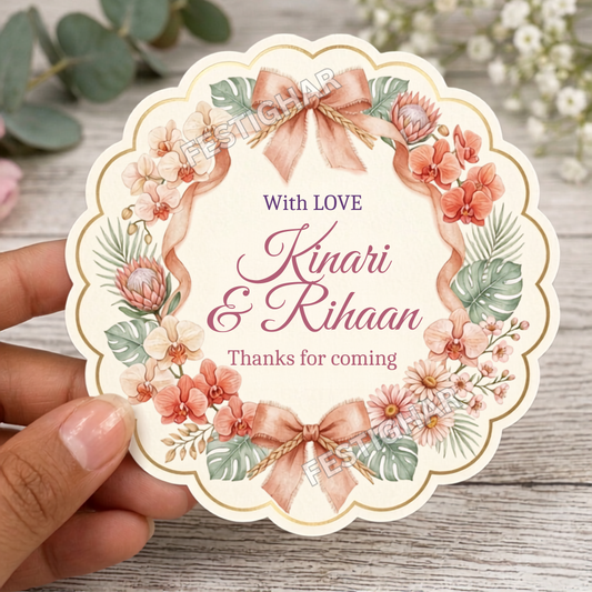 Floral theme gift stickers