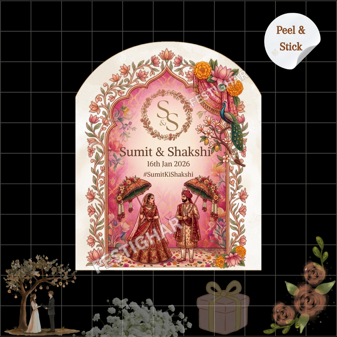 Gift stickers elegant wedding theme