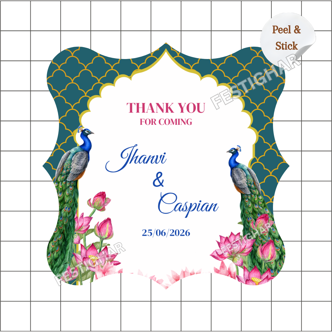 Gift Stickers in peacock theme