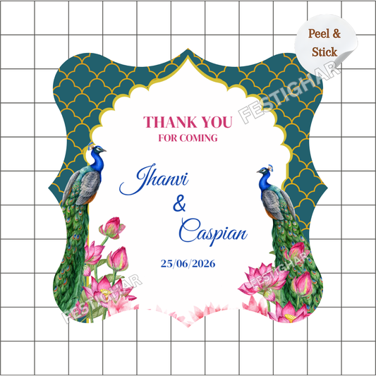 Gift Stickers in peacock theme
