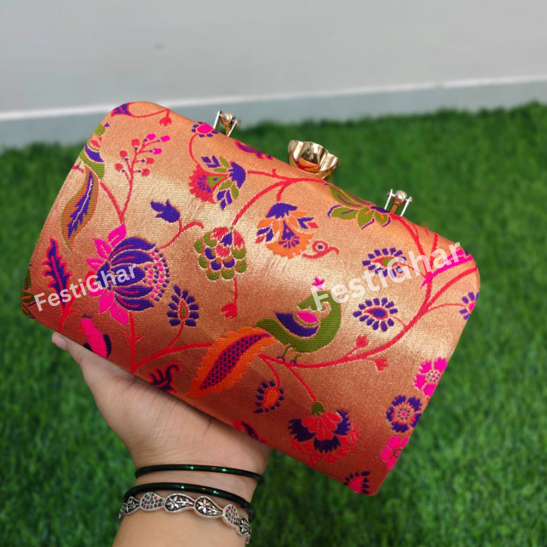 Paithani box Clutch - Return gifts