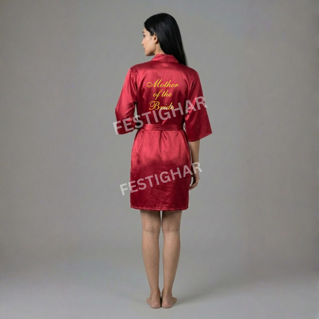 Premium Satin Robe - Mother of the Bride