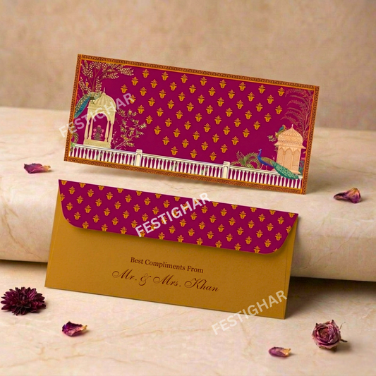 Personalised Money Envelopes - Premium peacock design