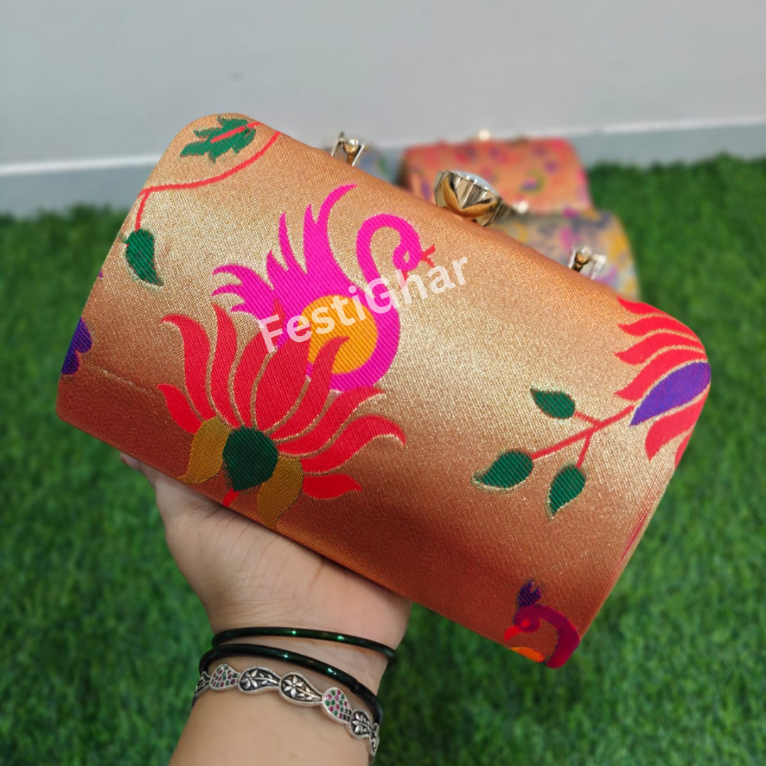 Paithani box Clutch - Return gifts