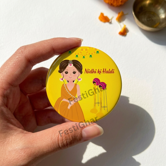 Customized Haldi Badges for bride side