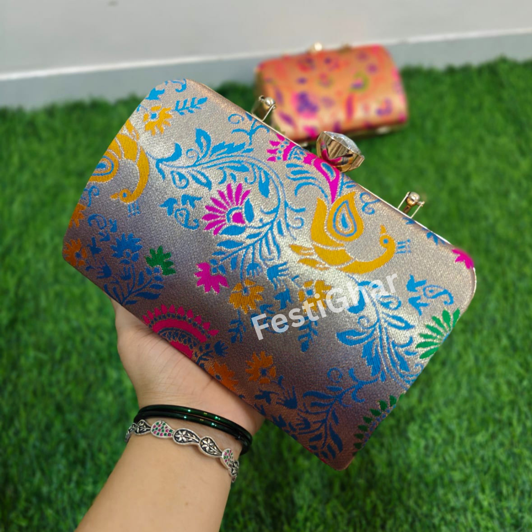 Paithani box Clutch - Return gifts