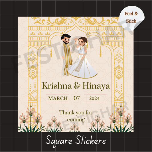 Gift sticker for wedding ethnic theme