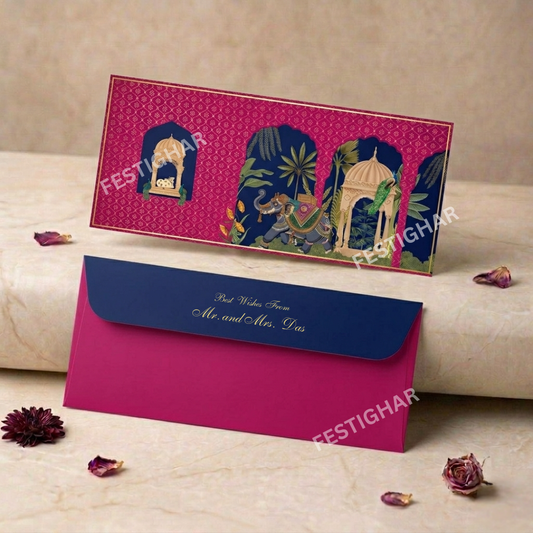 Personalised Money Envelopes - pink and blue luxury design